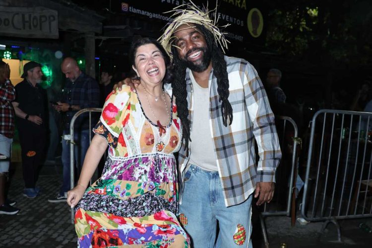 Fabiana Karla e Lázaro Ramos na festa junina de 'A Nobreza do Amor'
