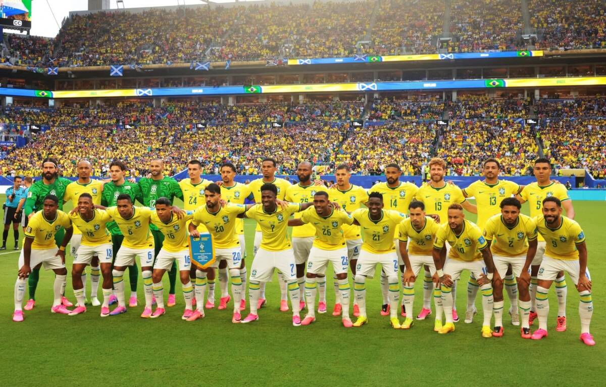 Jogadores do Brasil antes da bola rolar