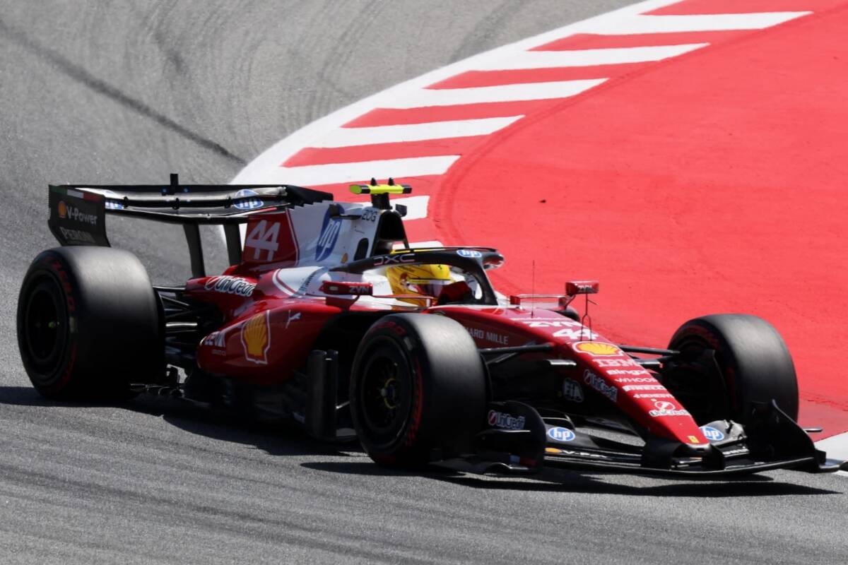 Lewis Hamilton (Ferrari) na classificação do GP de Barcelona 2026