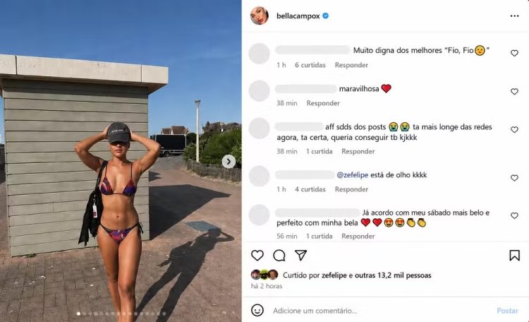 Zé Felipe deixa curtida em foto de Bella Campos
