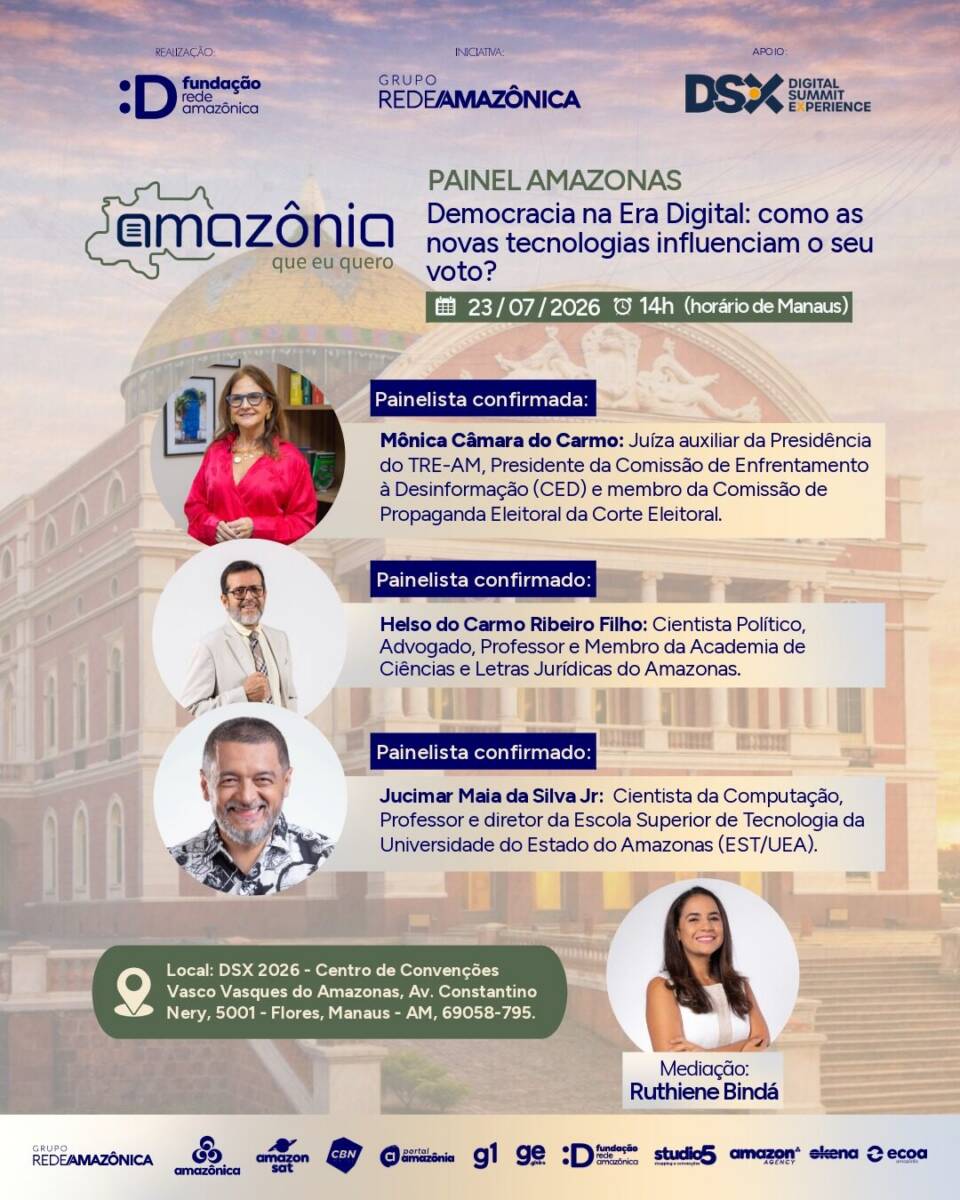 Como as novas tecnologias influenciam o seu voto? Amazônia Que Eu Quero promove debate nesta quinta-feira (23), em Manaus