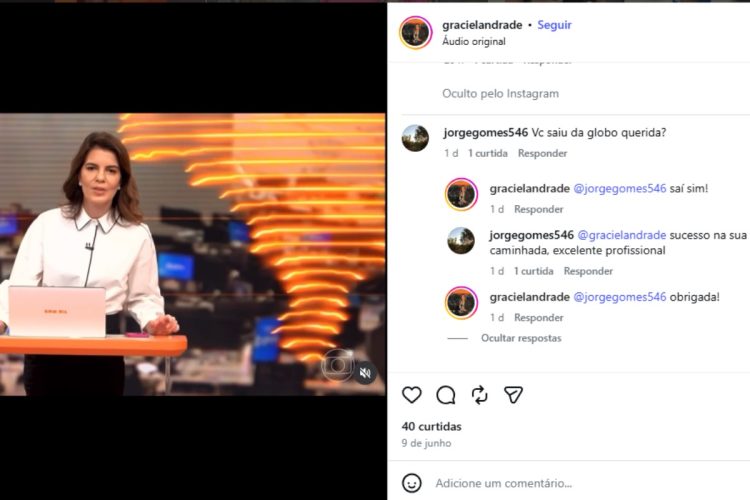 graciela andrade anunciando demissão da globo