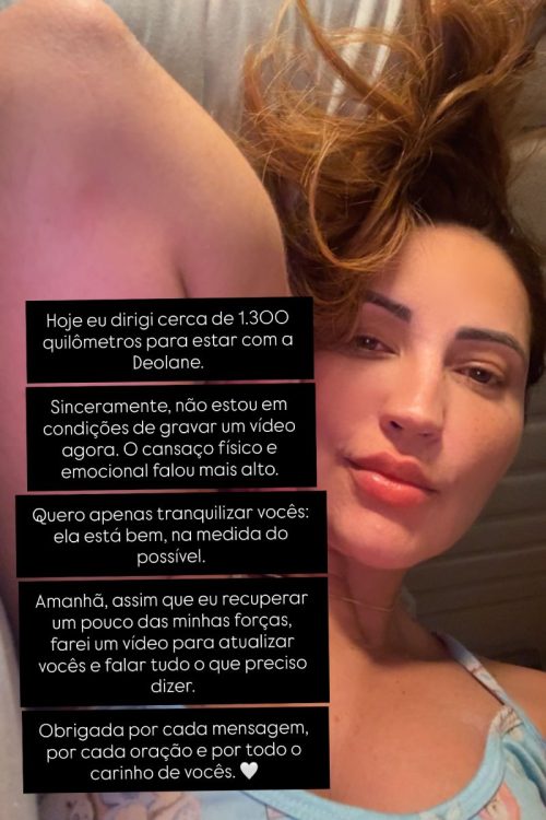stories de daniele bezerra atualizando estado de deolane
