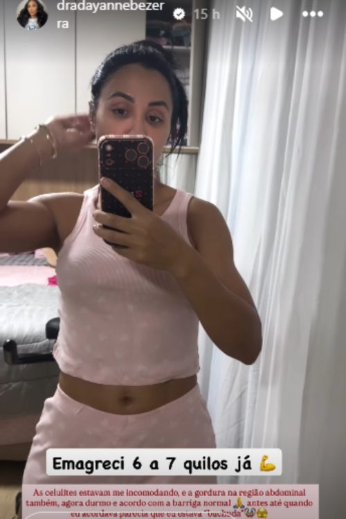 Dayanne Bezerra mostra o quanto emagreceu