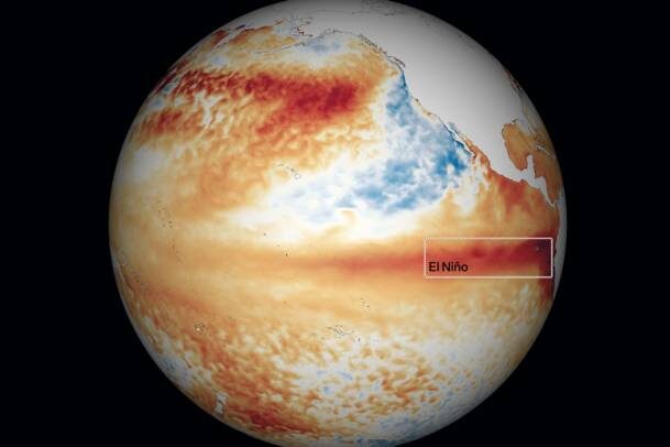 Imagem colorida mostra formação de El Niño