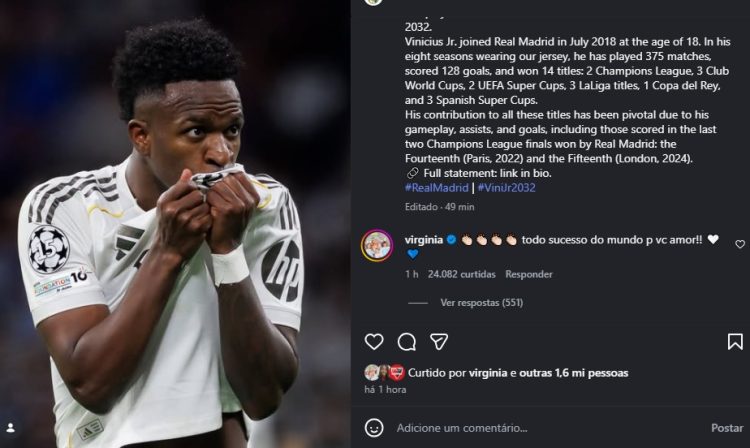 Comentário de Virginia Fonseca no Instagram