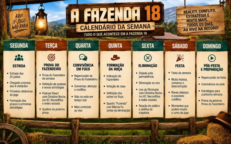 A Fazenda 18 estreia hoje: veja dinâmica e novidades