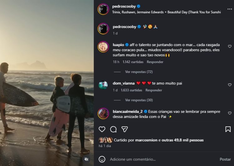 Comentário de Luana Piovani em post de Pedro Scooby