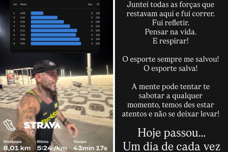 Tico Santa Cruz correu pra lidar com crises de ansiedade